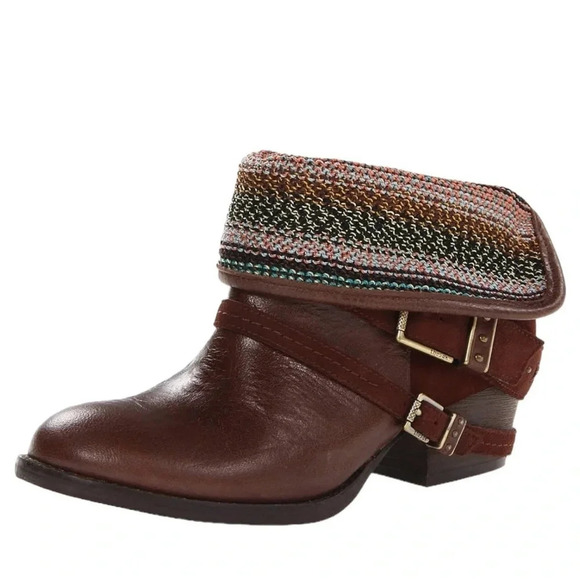 The Sak Women's Harper Leather Boho Ankle Boot Bootie Brown Size 8 - Picture 2 of 14